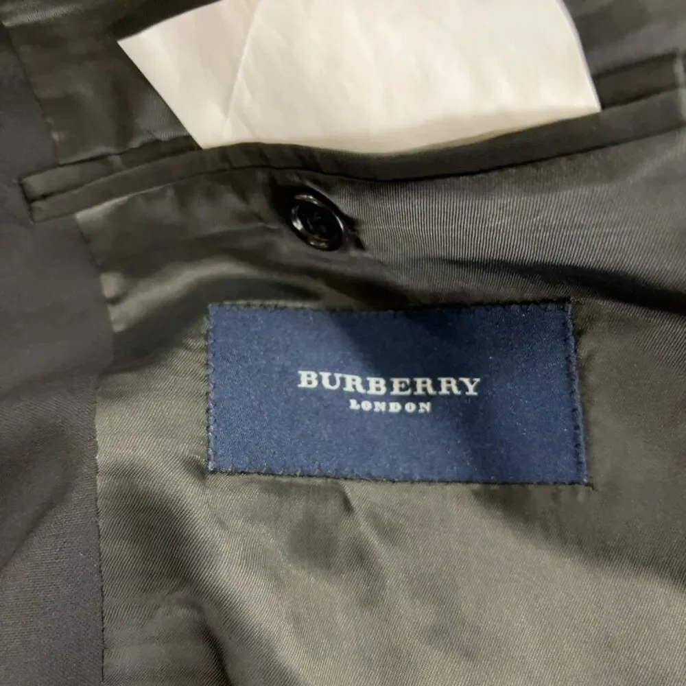 Burberry London Black 2 Piece Suit Jacket and Pants